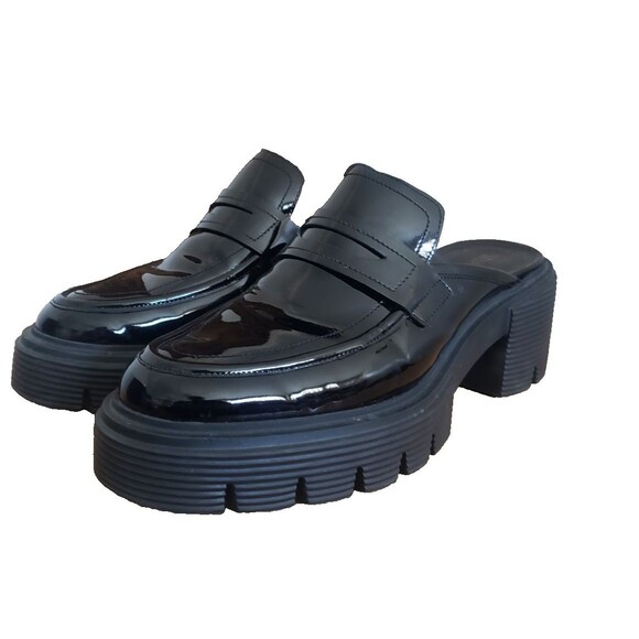 Stuart Weitzman Soho Mule Women's Leather Platform Loafers Black Size 10B EU 40 - Picture 1 of 12